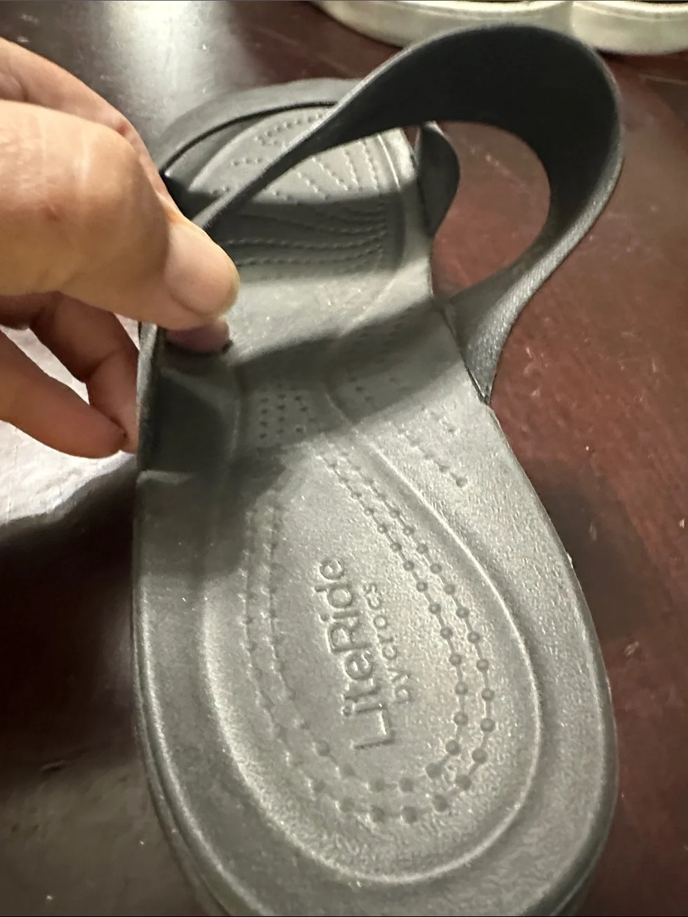 CROCS Women’s Charcoal Double-Strap Wedge Slides